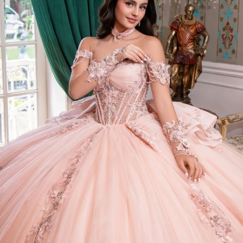 light pink dresses for sweet 16 Light Pink Ball Gown Quinceanera Dresses One Shoulder Puffy Tiered Skirts Formal Evening Gowns Girls Sweet 16 Party Dress SA1252