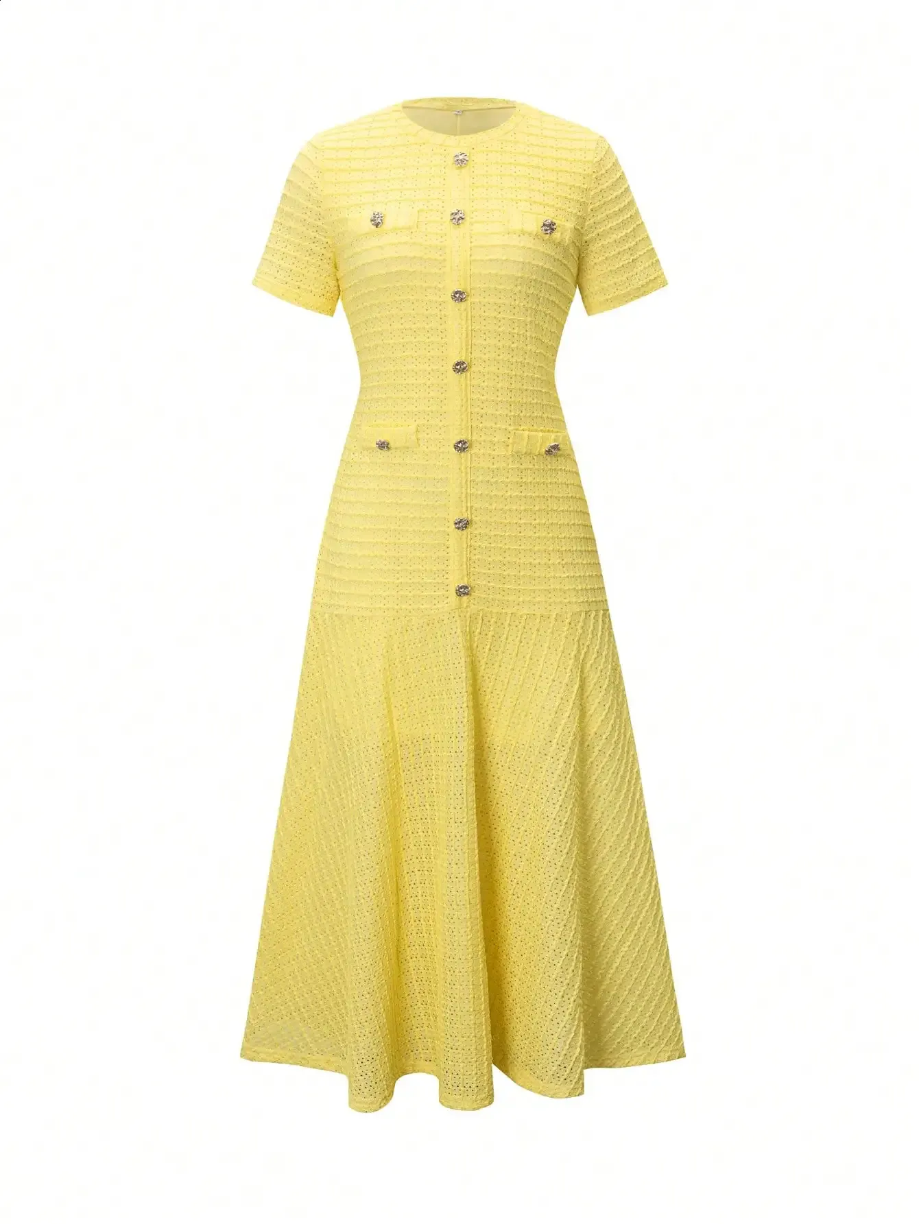 yellow knit midi dress Cassie Knit Midi Dress Ecru / M