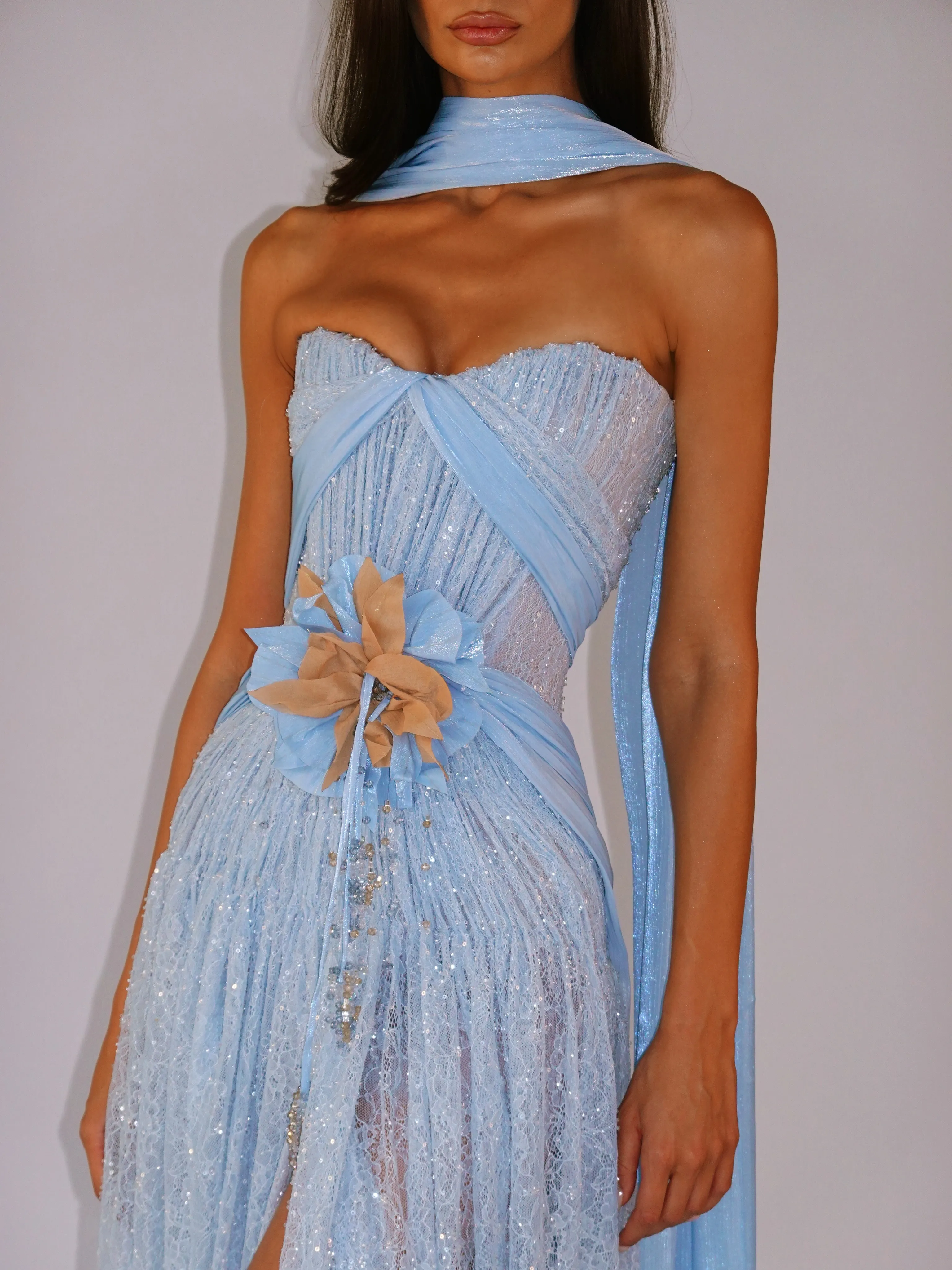 choker dress blue Strapless Neck Evening Sweertheart... From Wevens, Rs.12,618.72 Scarf neckline with draped texturedmaterials Ladivine CD0230 Beaded Sheer Size:UK20
