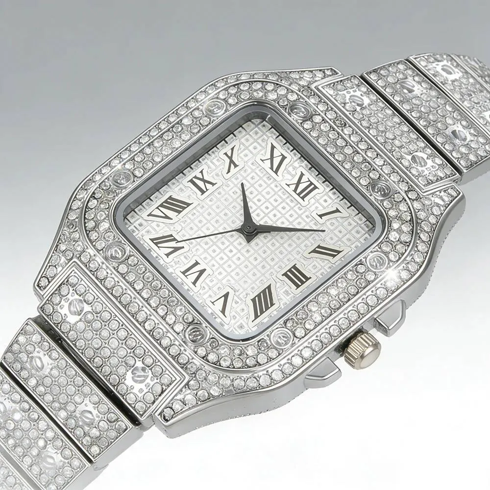 Mens Luxury Full Diamond Square Watch Iced Out... From  display picture 3