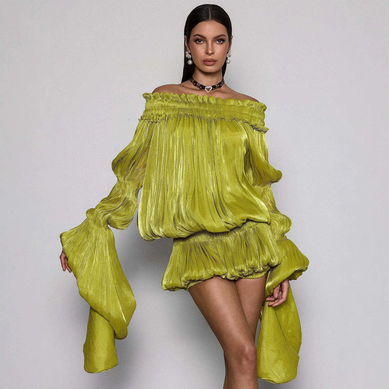 off shoulder pleated mini bodycon dress Tahiti Short/Mini Off-the-Shoulder Sheath 2026 Homecoming Dress