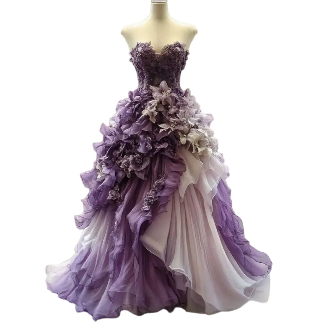 purple and white formal dresses Ombre Lavender Strapless Flower Prom Dresses... From Chicweddings, Rs.16,767.71 Girls Fun Fashion