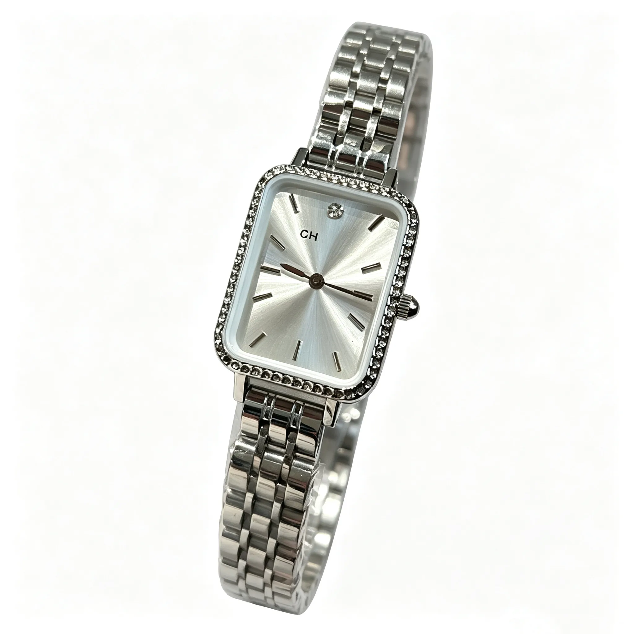 Women\'s Quartz Stainless Steel and Alloy Wrist Watch with Rhinestone Bezel Women Luxury Square Quartz Wrist Watch Inlaid... From  main image 3