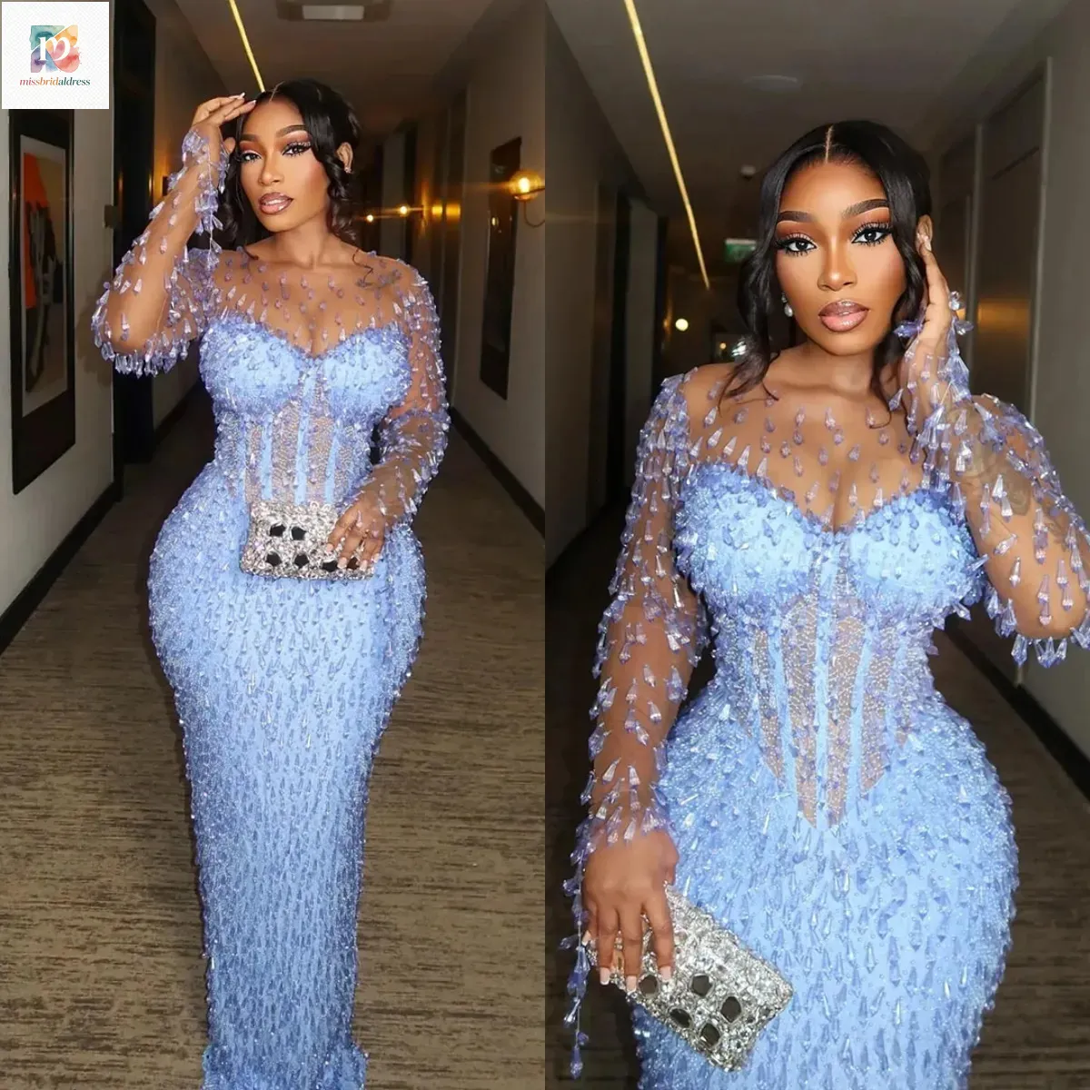 heavy crystal long dress SS486 A True Statement of Luxury  This is not just a dress  it's an  entrance  Featuring heavy crystal beading, a flowing train, and an elegant  cape overlay, this luxury