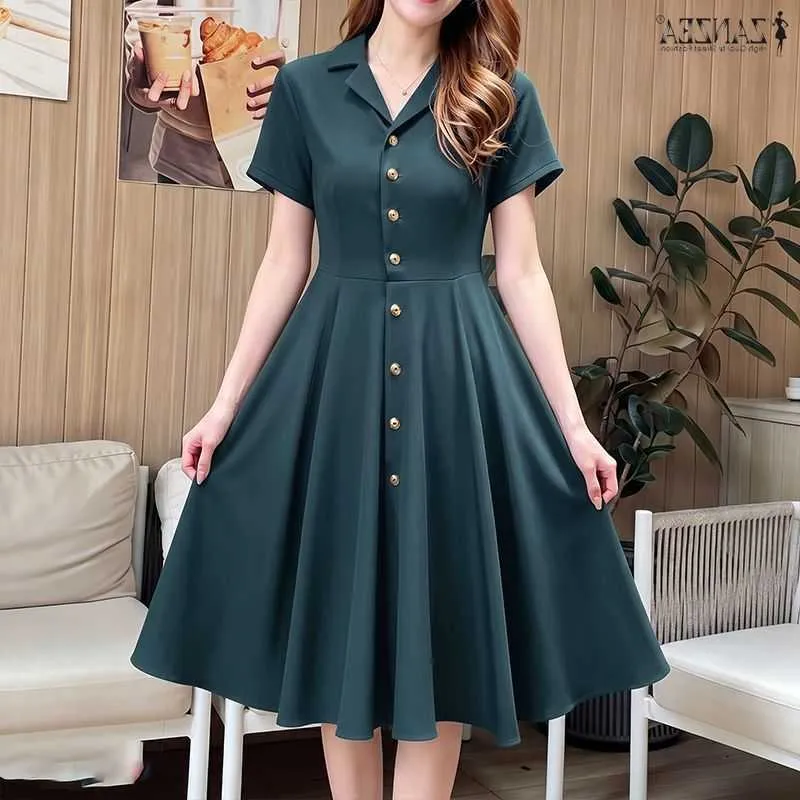 women zanzea casual dresses Line ZANZEA A Stylish Summer Dress 2026 Women Lapel... From Radiant_,  Rs.798.78 In Bulk