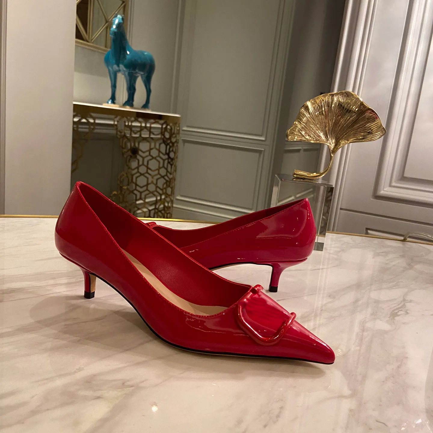 women's red dress shoes low heel MERRORI Pumps Black Square Toe Chunky Cut Out Two Tone Slip On Patent 1.5 Inch Pumps Size 5 - Tacones para Nias these pumps deliver grace and poise with every step Stiletto Red Low Heel Dress