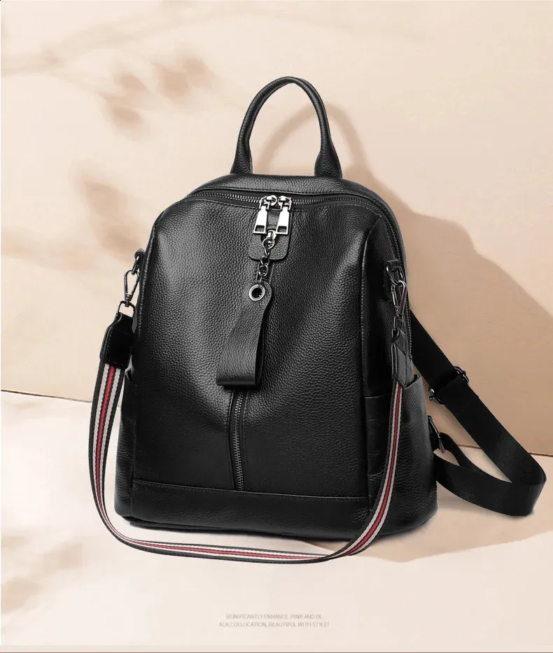 Soft Genuine Leather Backpack, Large Capacity Satchel Shoulder B) Amazon.com: ALTOSY Genuine Leather Backpack for Women Soft  main image 4
