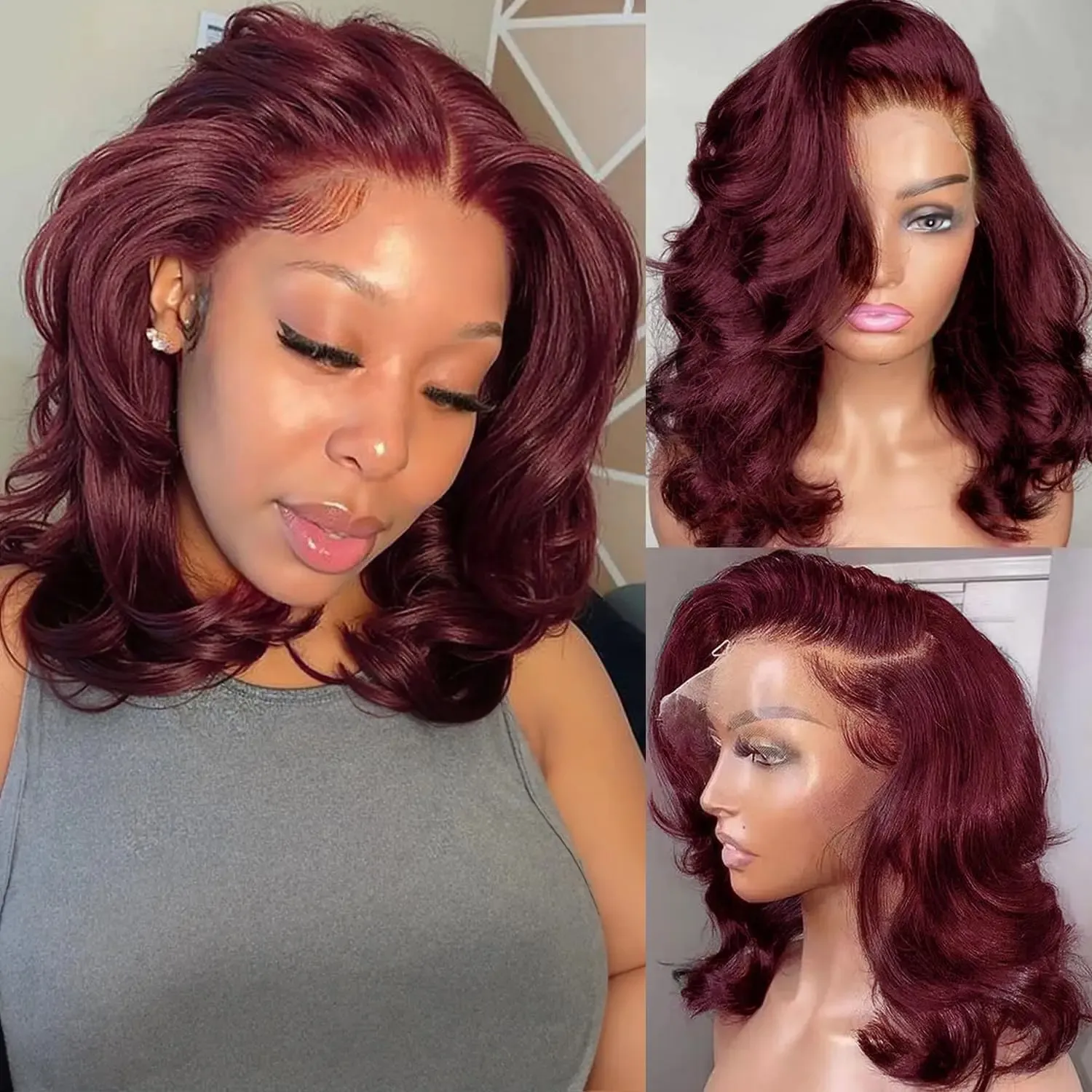 Body Wave Short Bob Wigs Human Hair Pre Plucked And... From 