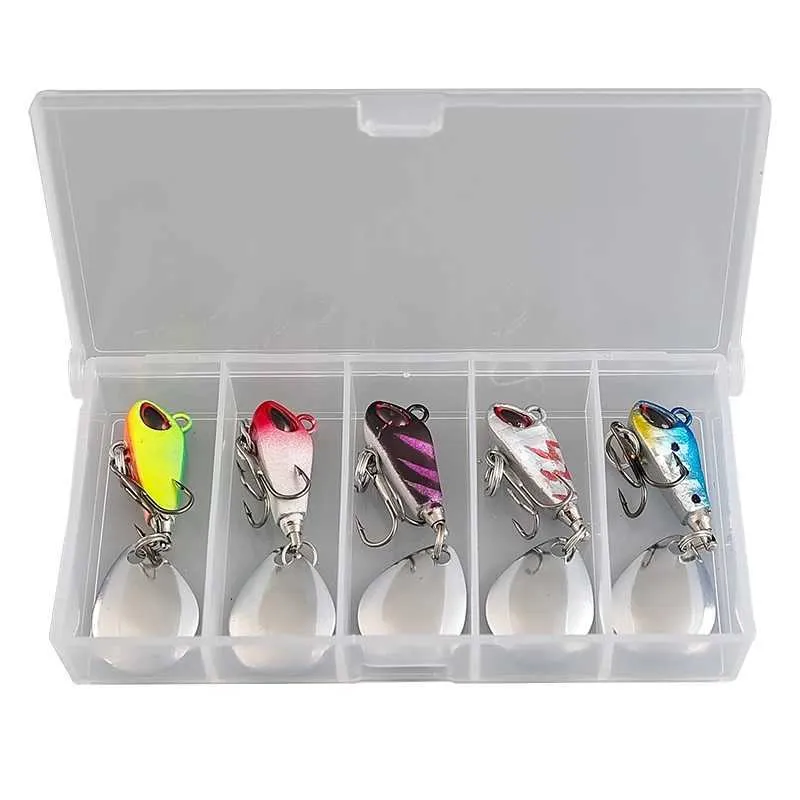 5pcs box hard vib metal wobble fish JSHANMEI Fishing Lure,5PCS Lure with Treble Fishing Hooks Crankbait Bass Spinner Blade Spoon Lure Saltwater Freshwater with Tackle Box, Spinners & Spinnerbaits 1 Piece 60mm 8.4g Crank bait 2 Metal VIB Hard Fishing Lure