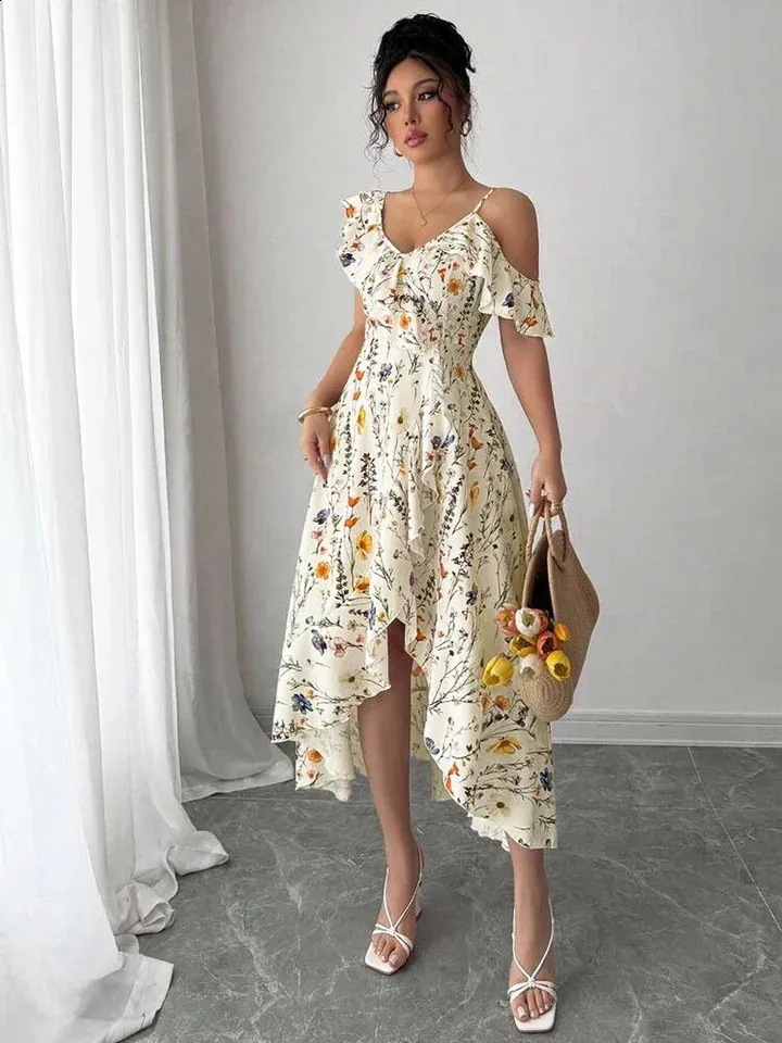 off the shoulder dress holiday Womens Floral Print Boho Fashion V... From Bigwang01, Rs.2,230.5 SCH008292_LY_XL