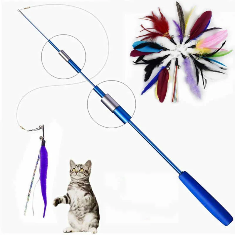 cat stick fishing pole Rod which is a good gift for your cats Luxury Extendible Fish Pole Cat