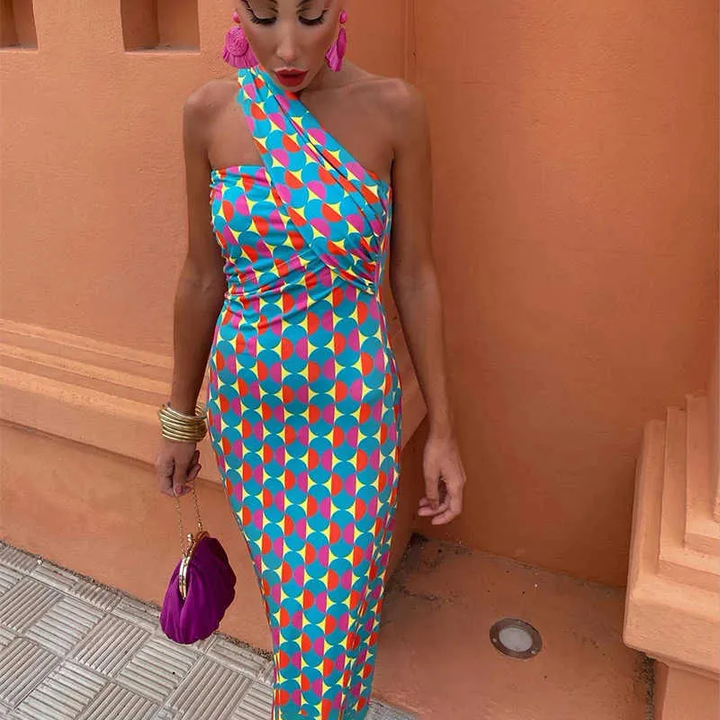 off the shoulder geometric print dress SHEIN Tall Plus Size Elegant Geometric Print Off-Shoulder Dress Fall Cloth  For Women