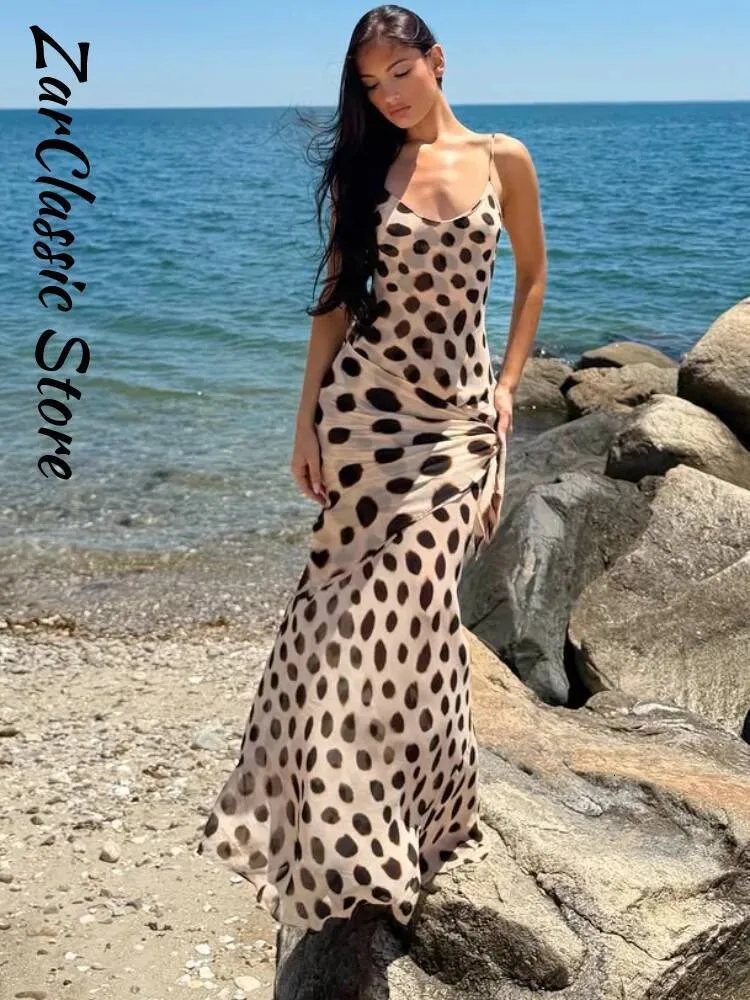 leopard print summer dress  Dream Closet Couture Crafted from luxurious satin with a silky touch EINCcm Women's Summer Maxi Dress