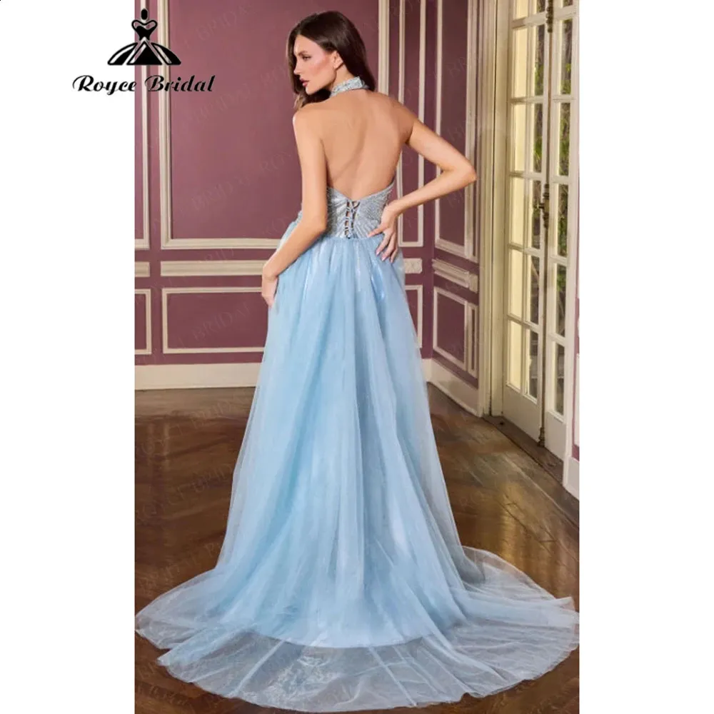light blue halter prom dress Beaded 2026 For Women Y... From Zorastore, Rs.15,471.01 size:38