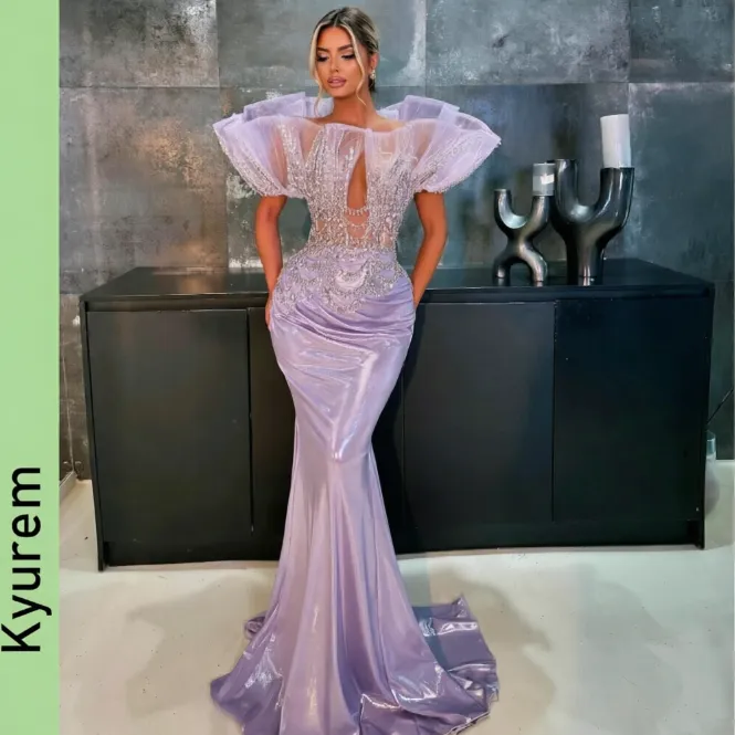 light purple prom dress mermaid ZAPAKA Women Sparkly Light Purple Corset Prom Dress with Slit Mermaid Spaghetti Straps Beaded Party Dress, Lilac / UK8