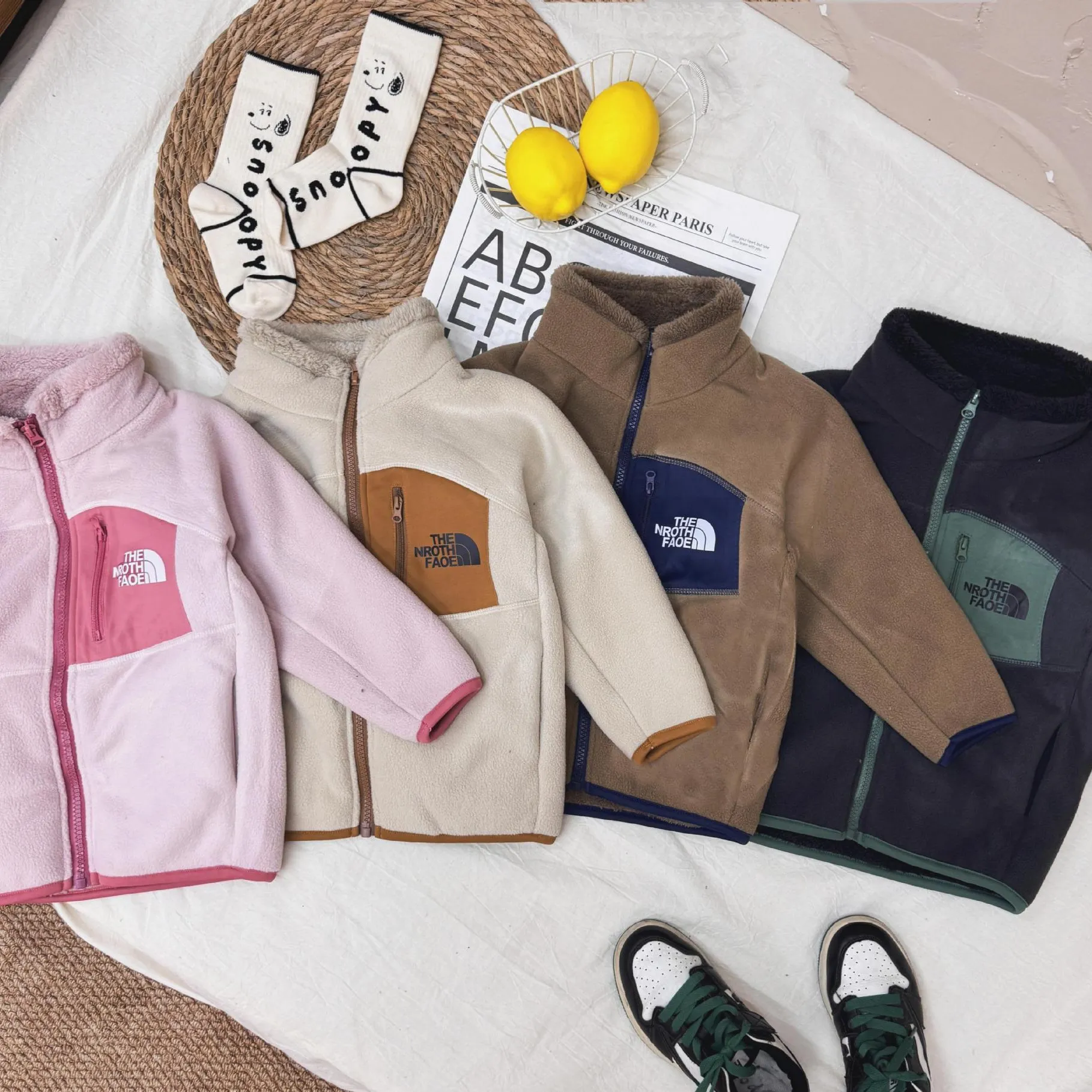THE NROTH FAOE Kids & Teenage Collar Fleece Lined From