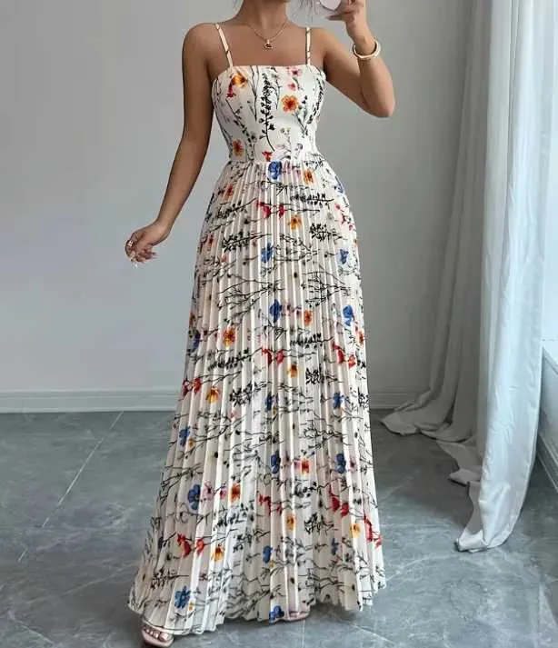 Elegant Floral Print Maxi Dress Women Summer Sexy... From Kolwme, Rs.513.61 In Bulk