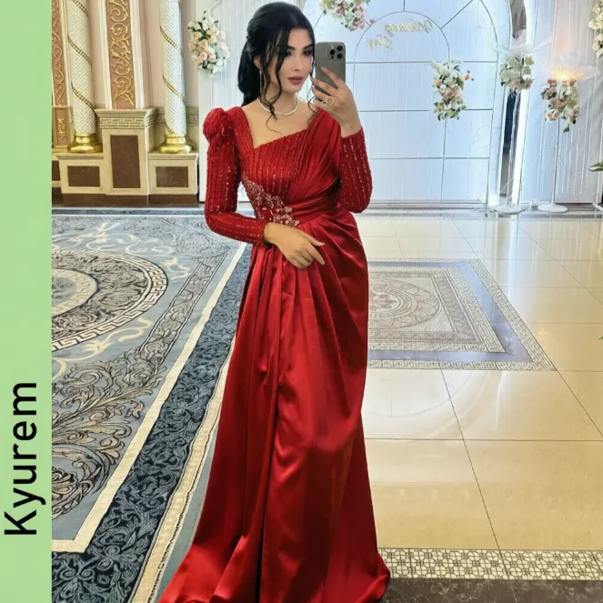middle eastern formal dresses Red East Evening Long Sleeves Elegant... From Echowavestore, Rs.15,332.23 dubai arabic evening dresses