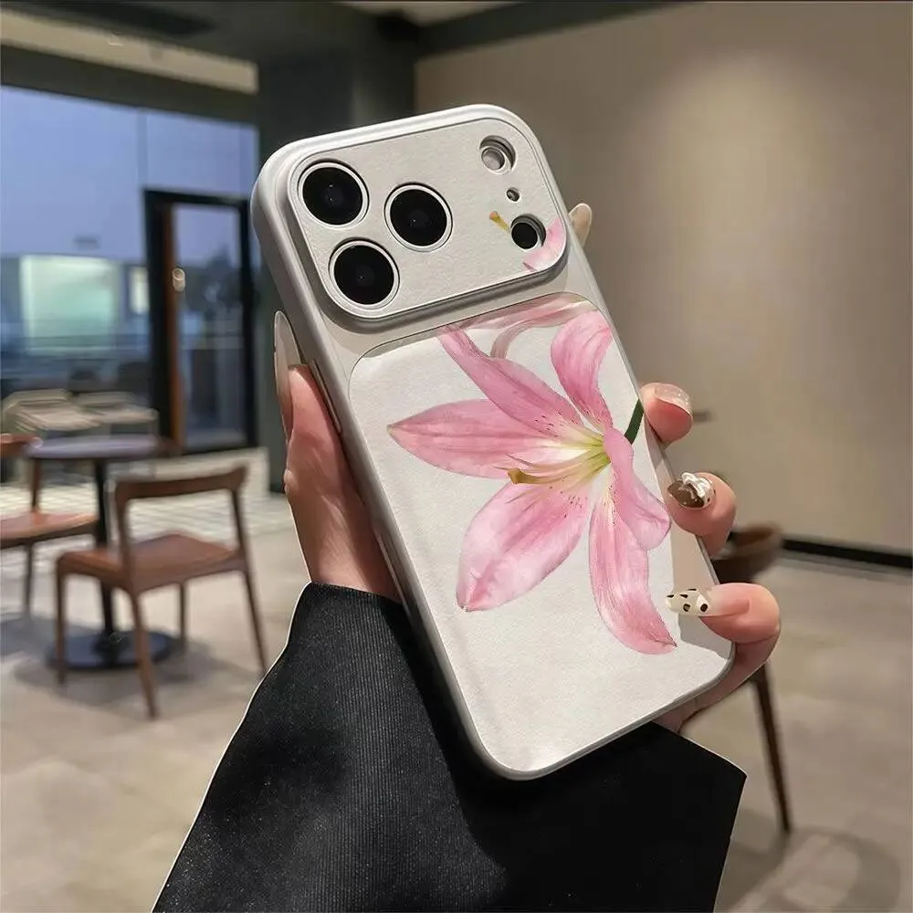 Pink Lily Flower Phone Case For IPhone 11 12 13 14 15 From