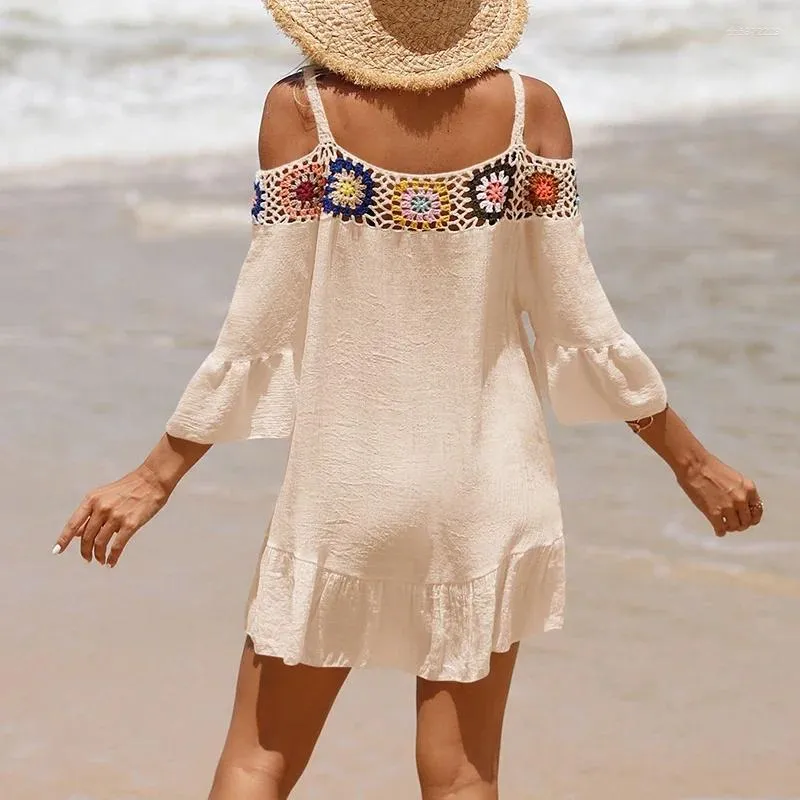 one shoulder crochet beach dress Next Level One-Shoulder Crochet Maxi Dress Black