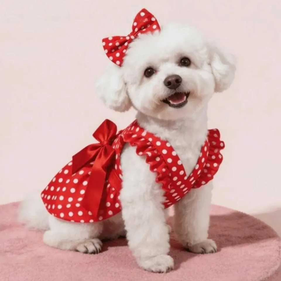 dog princess dress Bouanq Small Cute Gauze Tutu Dress Sunflower & Bowknot Printed Puppy Dresses Apparel for Girl Small Dogs in Summer, S-3XL your dog will look absolutely adorable and fashionable in this outfit Cute Flying Sleeve Cat Dog