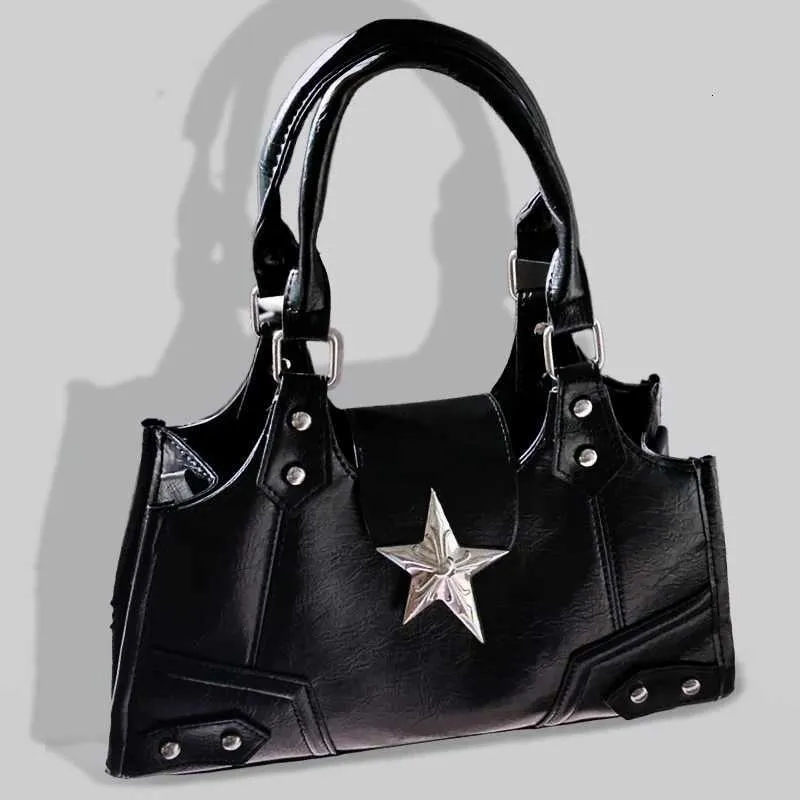 Korean Gothic Star Y2K Girl Black Bag Ahetic Vintage... From 