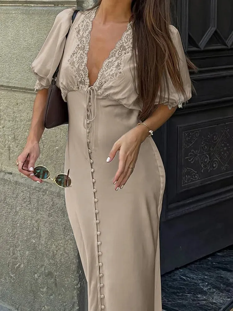 ladies khaki dress Women's Dresses Elegant Solid Belted Shirt for Women Dress for Women (Color : Khaki, Size : Large) Clothing, Shoes & Accessories with a button front hidden by a neat placket Elegant women's khaki long dress,