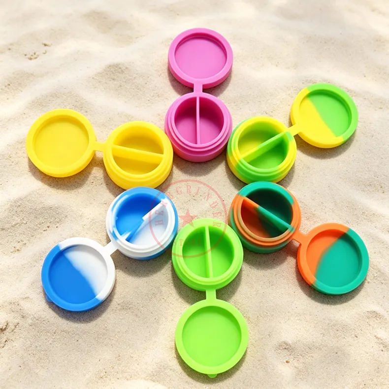 silicone jar tobacco 5ml Container Clear Plastic Shell Design Silicone Lined Container Herb Storage Wax Oil Containers - Silicone Jars DAB Wax Container and Silicone Wax price Custom Smell Proof Airtight Aluminum