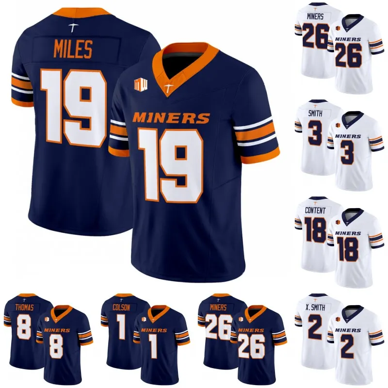 UTEP Miners 2026 Football Jersey Kam Thomas Justin From