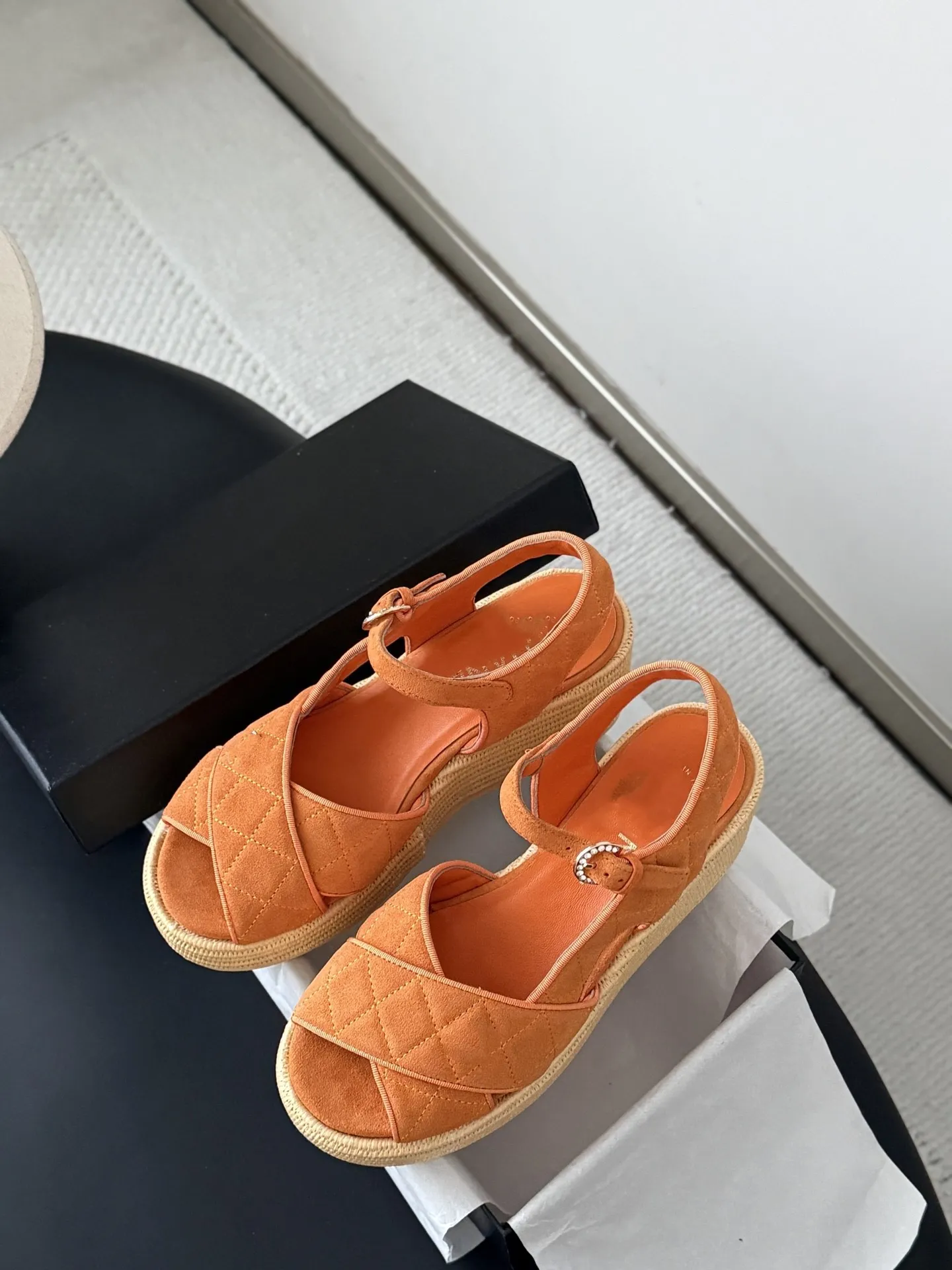 orange dress with green shoes Bulk Summer Espadrille Sandals Platform Wedge Green... At Only Rs.6,591.13 orange and green outfit ideas