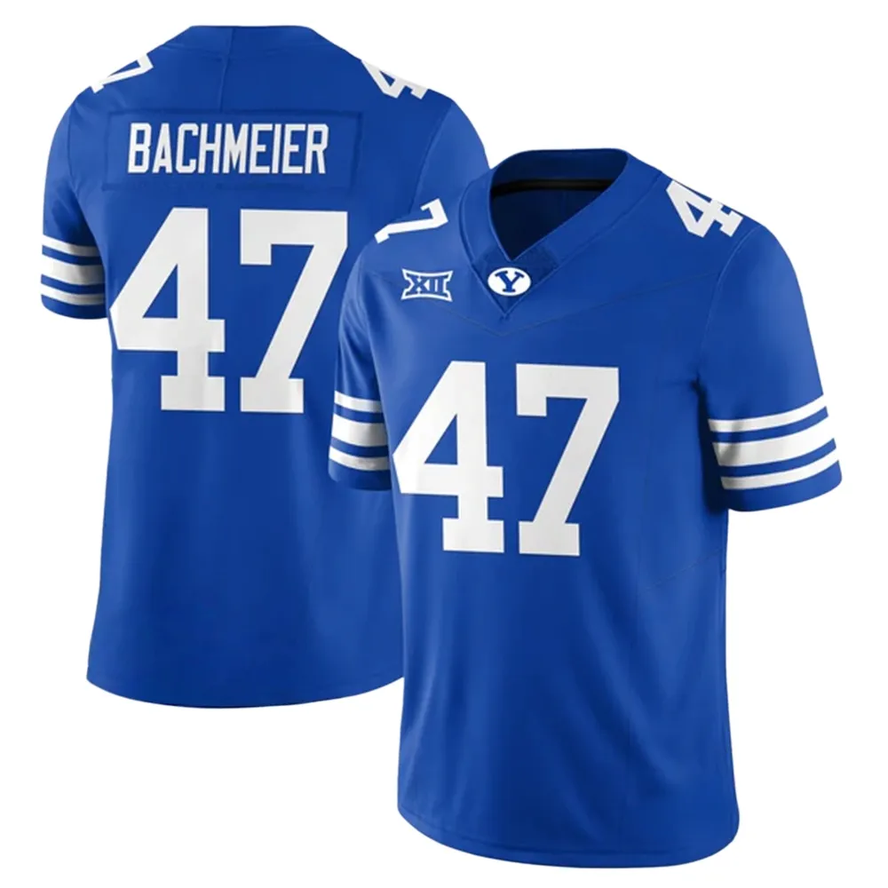 Custom 2026 BYU Cougars 47 Bear Bachmeier College From