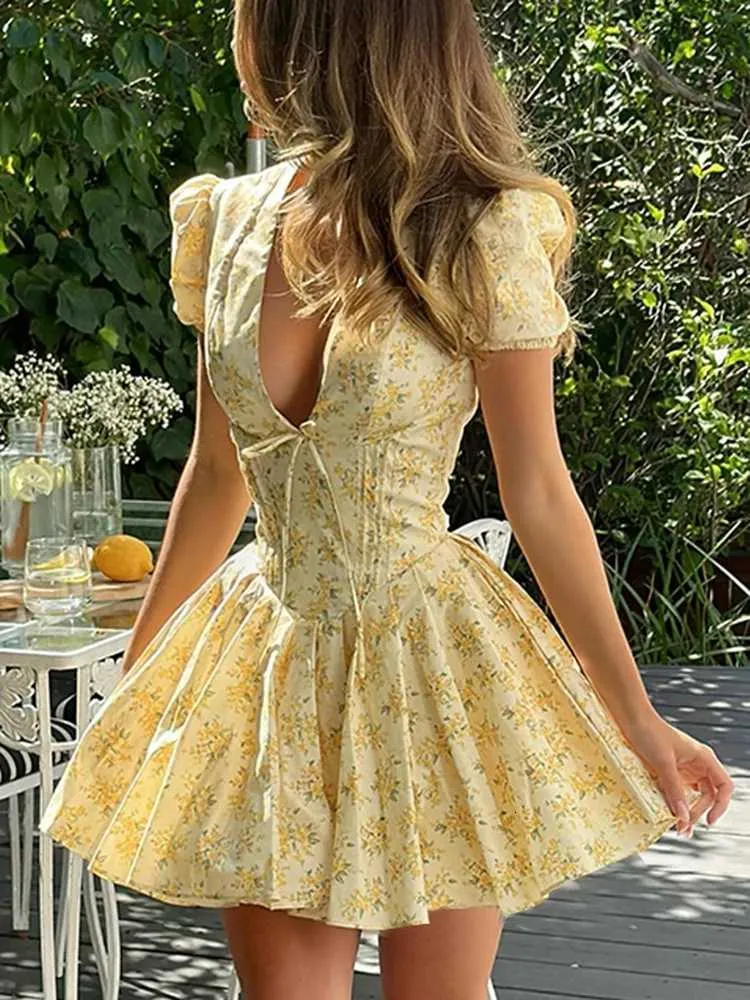 long floral dresses summer Whimsical Roses Wholesale Dress | Wholesale Boho V-Neck Bell Sleeve Gifts Under $500 Color:VINTAGE BLUE 97% Polyester 3% Spandex