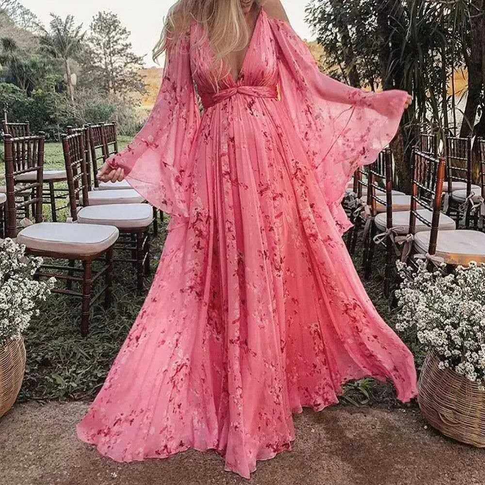maternity beach dresses Boho Photoshoot Dress 2 Piece Set Crafted from lightweight White Georgette Maternity Dress: Long