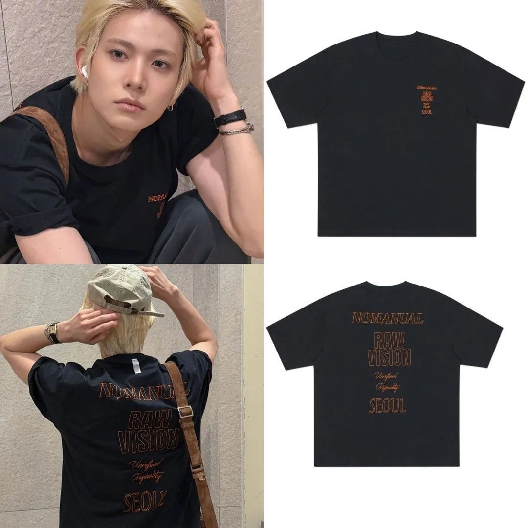 ENHYPEN Heeseung Style NOMANUAL Print Black Short From Kpop2026