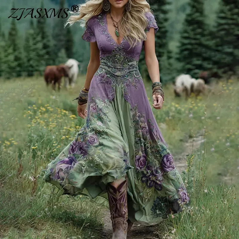 dress belt for women Maxi Dress+Belt printing then tie in front Women's Yellow / White Size:M / EU36 / US6
