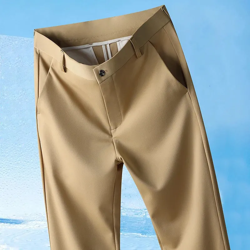 mens summer dress pants High WaistFitLoose Straight FitClosureButton PlacketSeasonSummerFeaturesBreathable Men's Slim Fit Skinny Dress