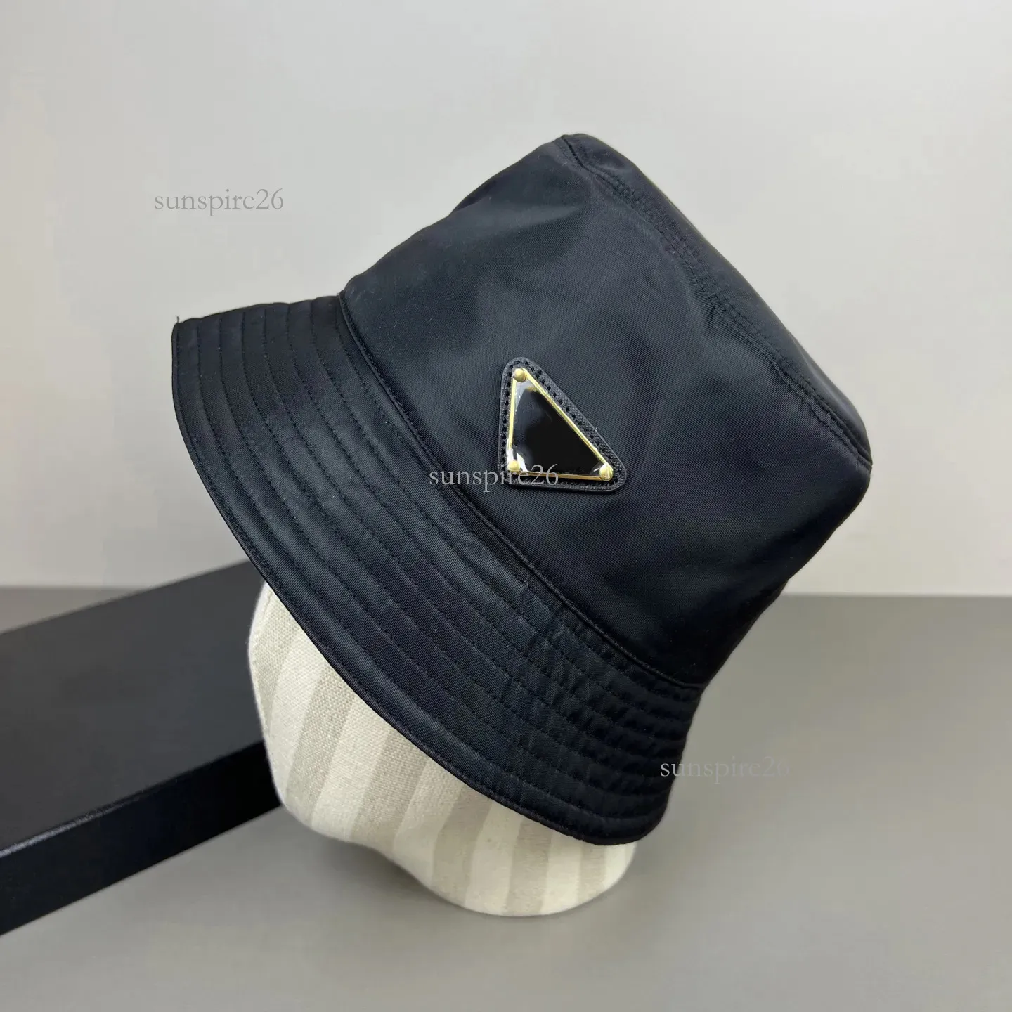 Designer Black Logo Triangle Bucket Hat Signature Embroidered Logo Bucket Hat – GrahamMertz main image 3