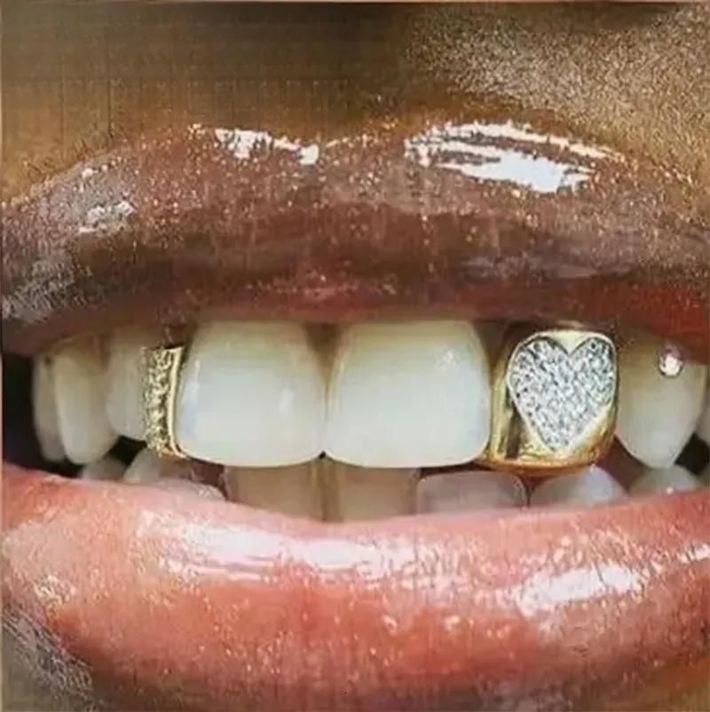 18K ゴールド Sing Grillz ブレース ヒップホップ アイスキュービック