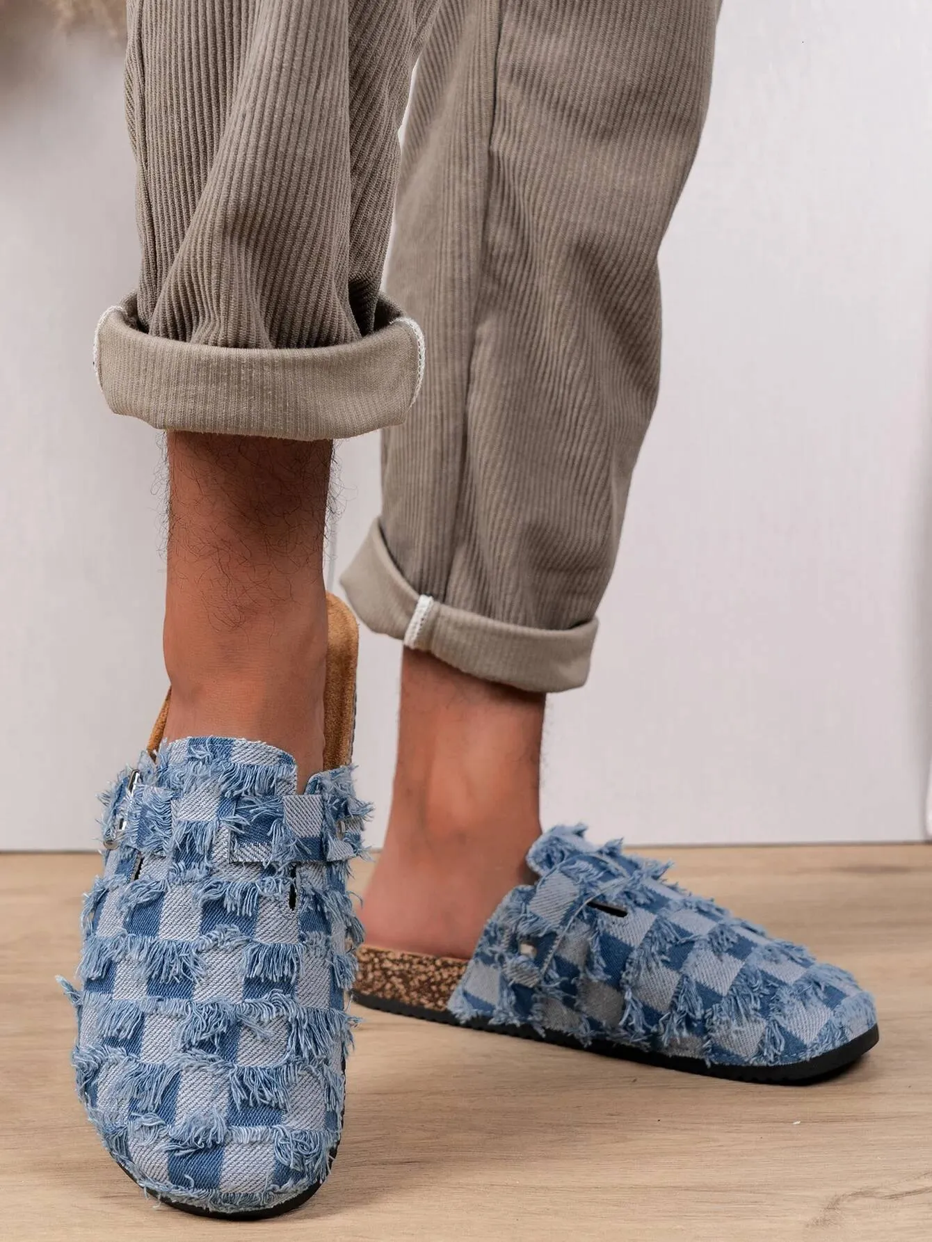 Men’s Closed Toe Adjustable Slip-On House Shoes Casual Mules Mens Mule Shoes, New Spring Vintage Slip On... From Ycbest  main image 2