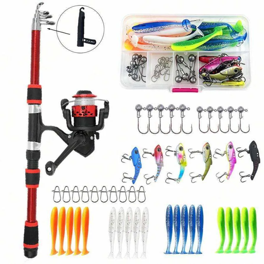 beginner fishing rod telescopic 1.0m very convenient to carry 51pcs Beginner Fishing Rod Reel