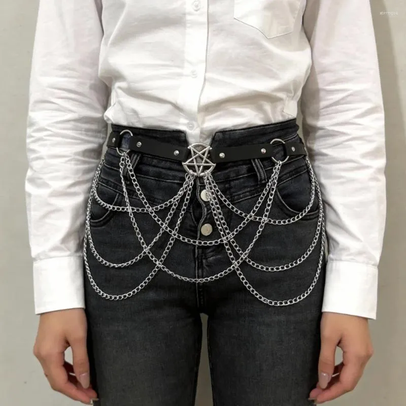 Black Leather Harness Belt with Silver Buckles - Women\'s Accessory Women main image 3