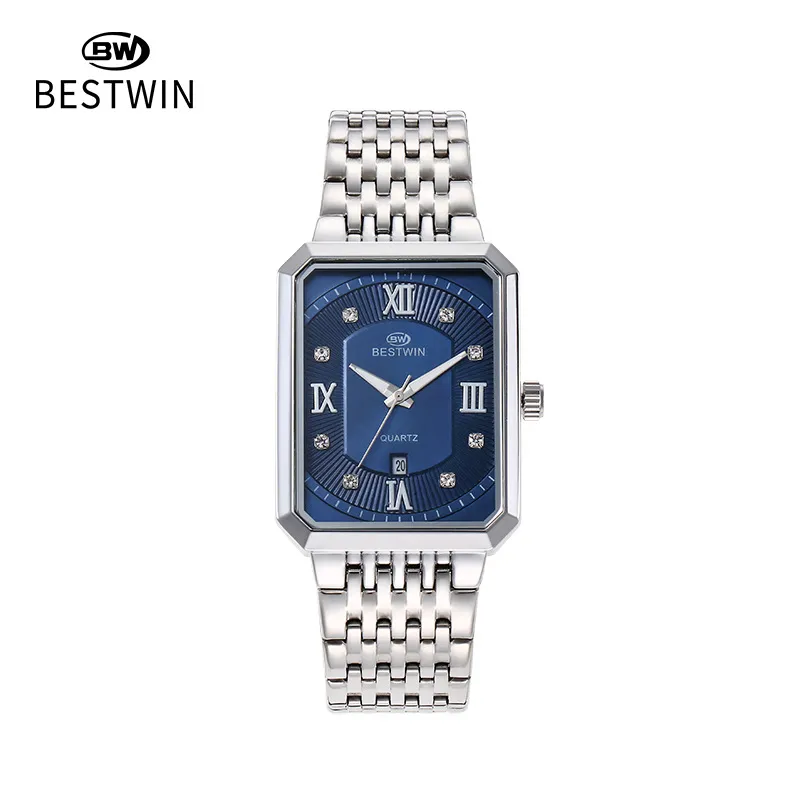 Mens Luxury Two Tone Steel Square Rectangular Wrist... From  display picture 1