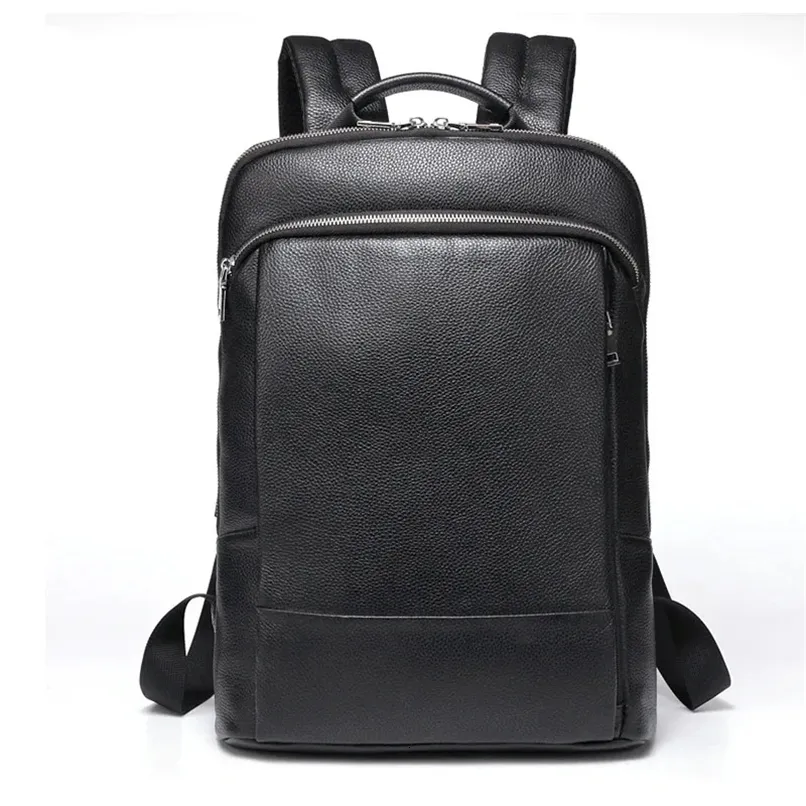 100 mens genuine leather backpack Men's Black LOGAN roomy and reliable backpack STILORD "Polino" Business Backpack for