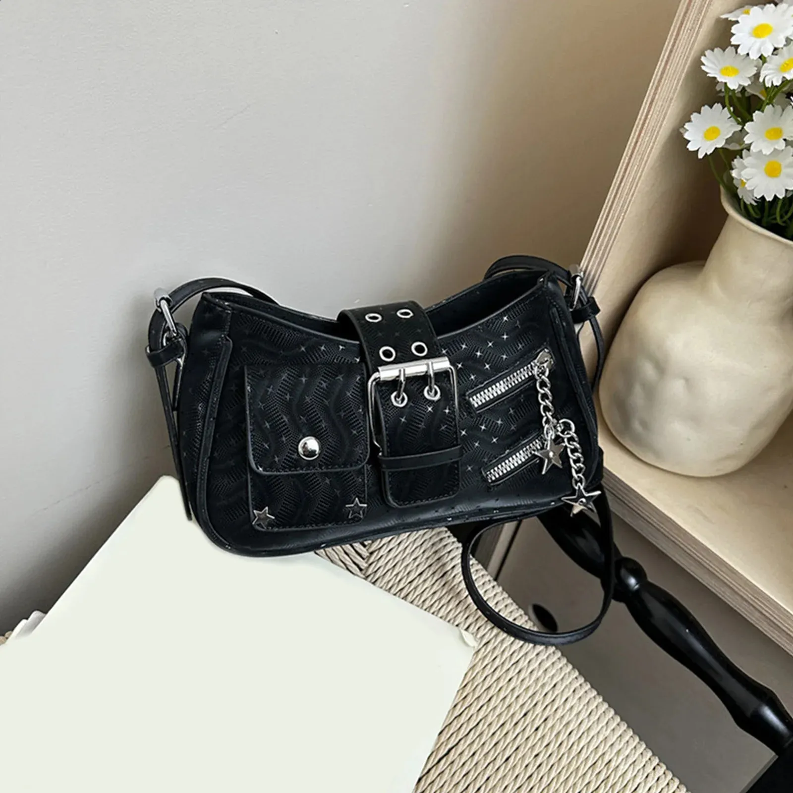 Y2k Hobo Bag Cute Y2k Purse For Women Girl Mini Chain Hobo Handbag 