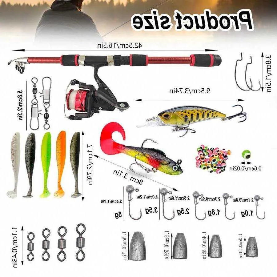 80/Beginner Fishing Rod Reel Set Telescopic From Clapton285, Rs