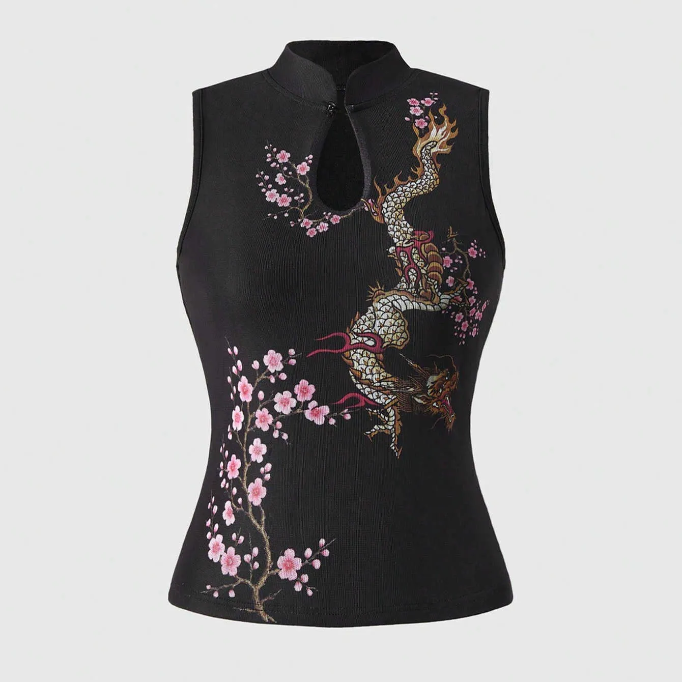 2026 Chinese Style Golden Dragon Print Halter Neck From Jantizw