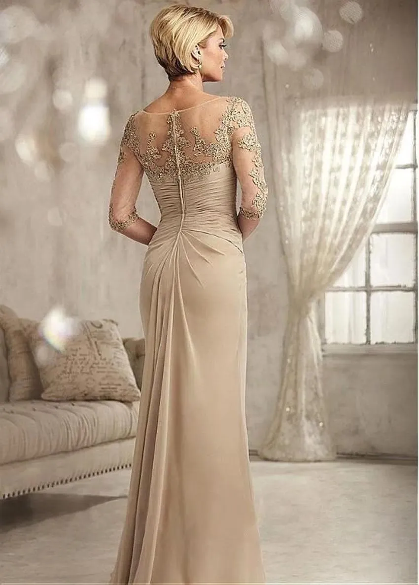 mother of the groom vintage dresses Champagne Bride 3 4... From Flowerchildrendress, Rs.10,301.17 Ankle Length Available in full size range (US0 Tea Length Dress Mother Of