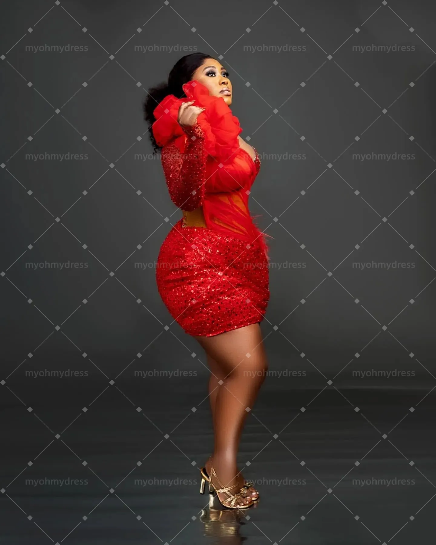 Red Sequin Cocktail Dress Short Mini Party... From Myohmydress, Rs.9,133.75
