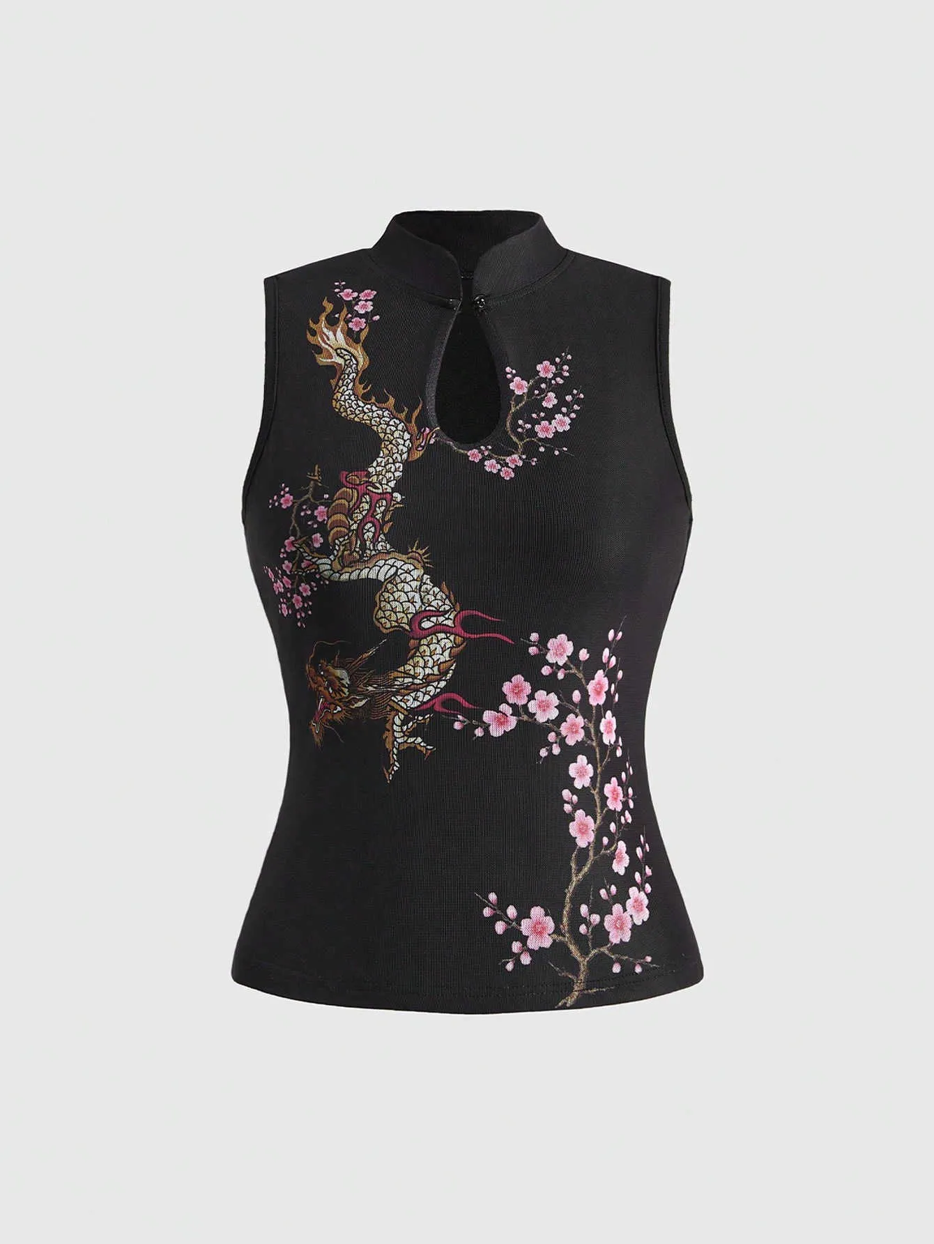 2026 Chinese Style Golden Dragon Print Halter Neck From Jantizw