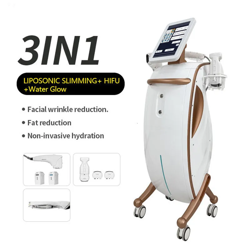 3 IN 1 Hifu 集束超音波リポソニック痩身水グロースキン若返りマシン